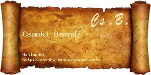 Csanki Bennó névjegykártya